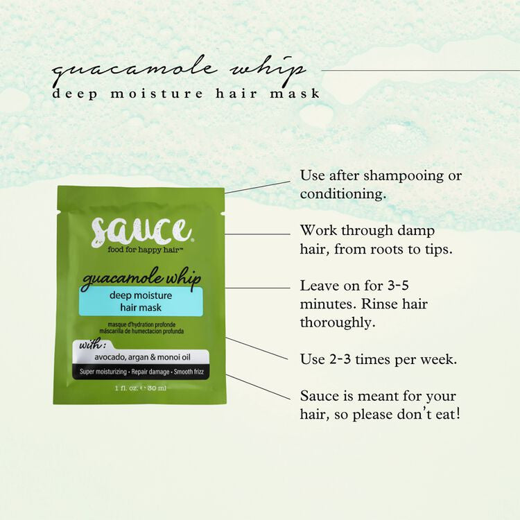 SAUCE BEAUTY Guacamole Whip Deep Moisture Hair Mask (1oz)