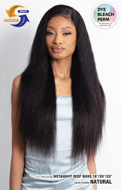 SHAKE N GO Glossy 100% Virgin Remy Hair 4x4 HD Lace Closure - Wet & Wavy Deep Wave 12"