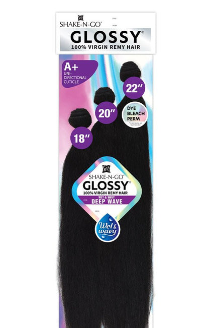 SHAKE N GO Glossy 100% Virgin Remy Hair Multi Pack - Wet & Wavy Deep Wave