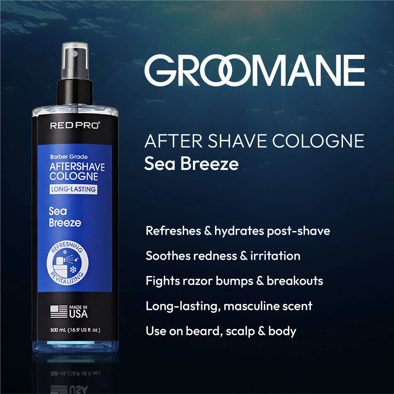 RED Groomane Cooling Aftershave Cologne for Men