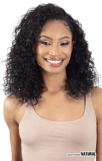 SHAKE N GO Naked 100% Human Hair Premium Half Wig - Sunny Deep 18"
