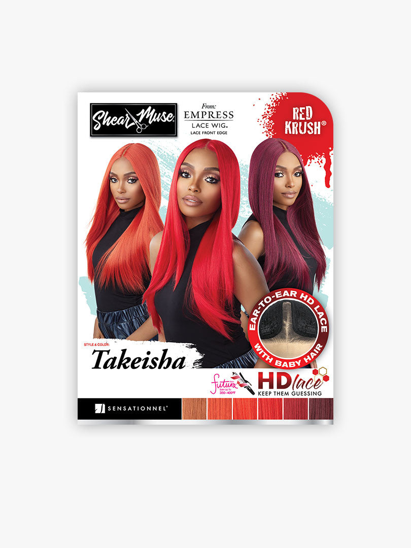 SENSATIONNEL Shear Muse Red Krush Synthetic HD Lace Wig - TAKEISHA
