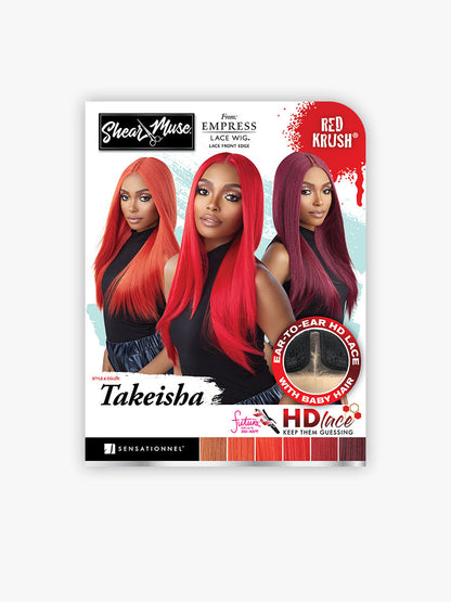 SENSATIONNEL Shear Muse Red Krush Synthetic HD Lace Wig - TAKEISHA