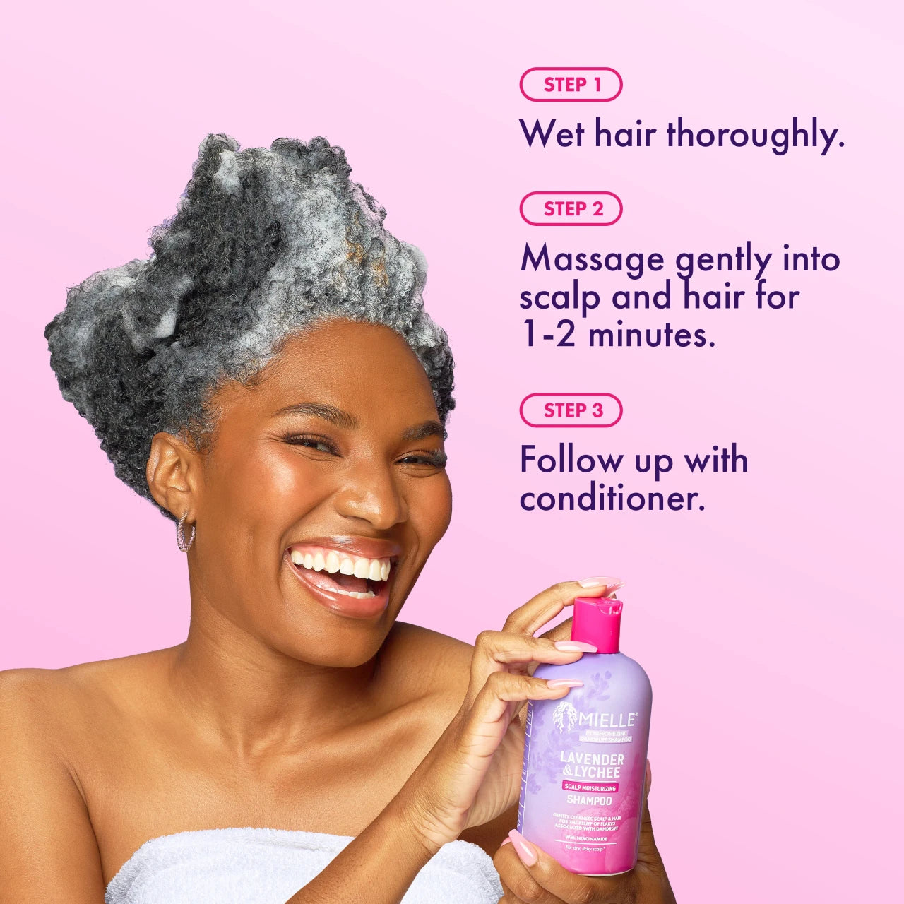 Mielle Lavender & Lychee Scalp Moisturizing Shampoo (12oz) - product image 6