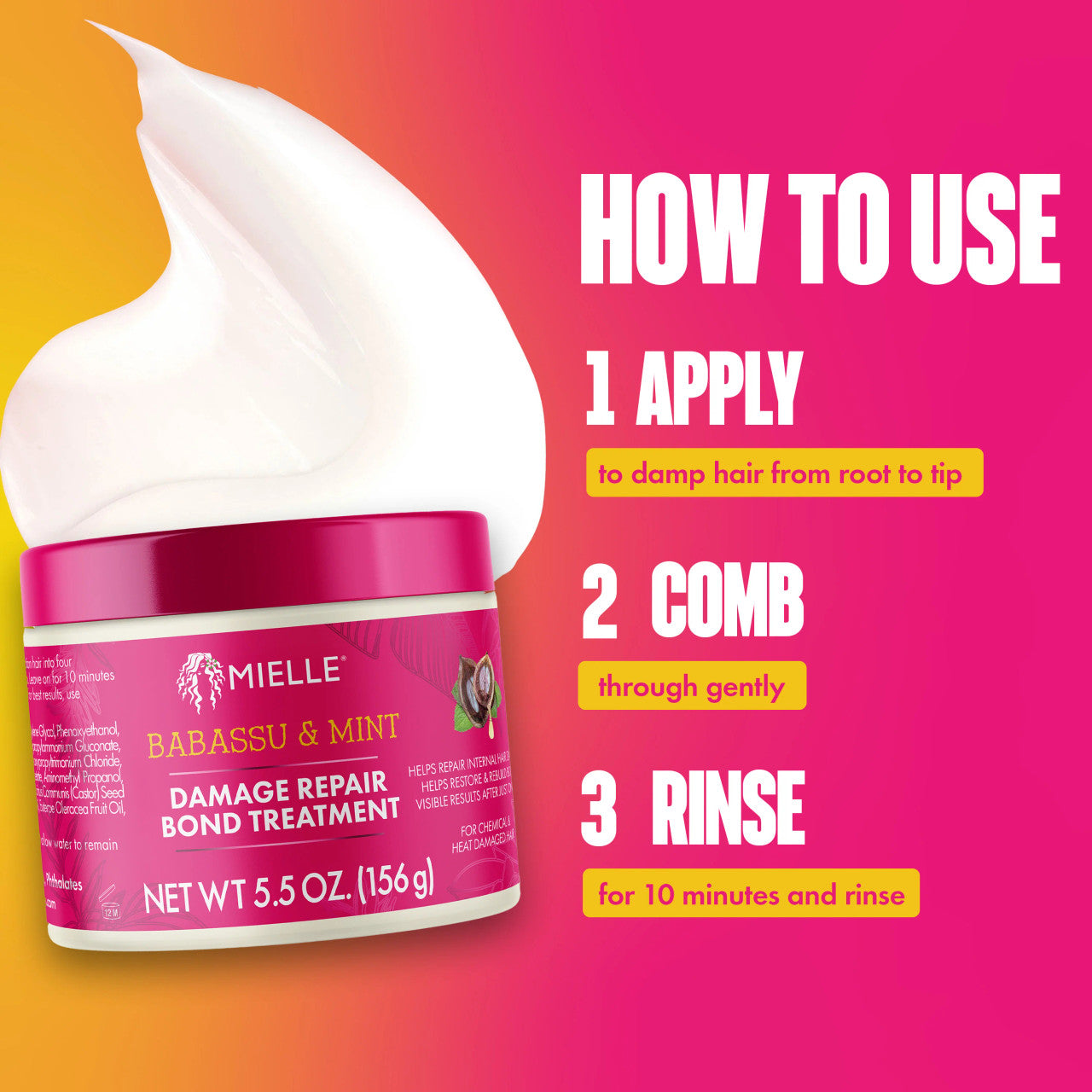 Mielle Babassu & Mint Damage Repair Bond Treatment (5.5oz)
