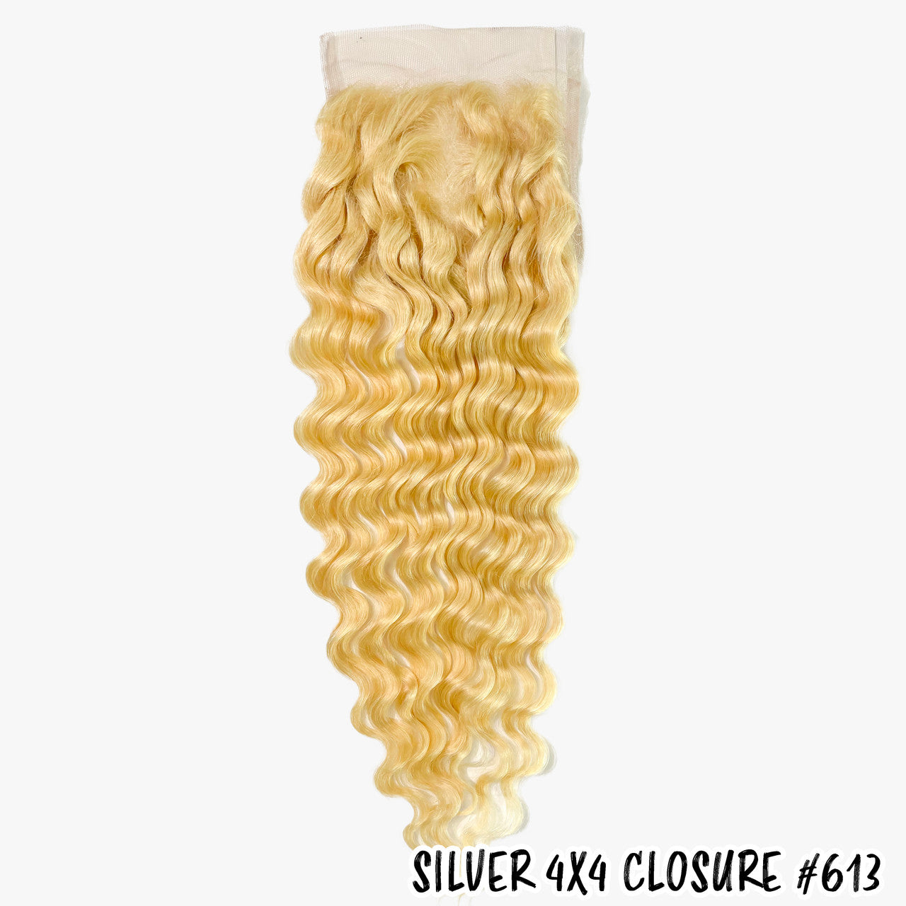 Silver Unprocessed 100% Virgin Remi Human Hair 4X4 HD Lace Closure -  Deep Wave 613 (10"- 20")