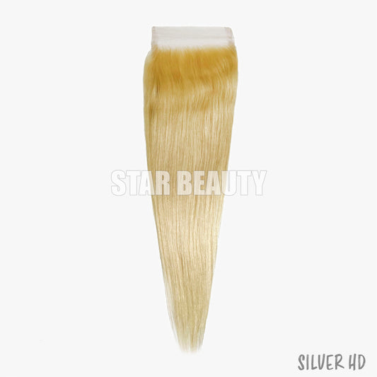 Silver Unprocessed 100% Virgin Remi Human Hair 4X4 HD Lace Closure - (613) - Straight