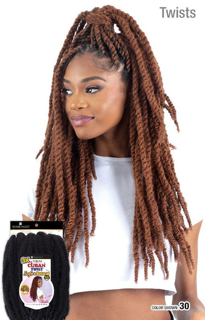 SHAKE N GO 3X Cuban Twist Soft & Natural 16"