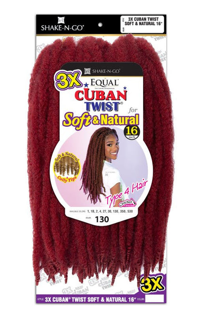 SHAKE N GO 3X Cuban Twist Soft & Natural 16"