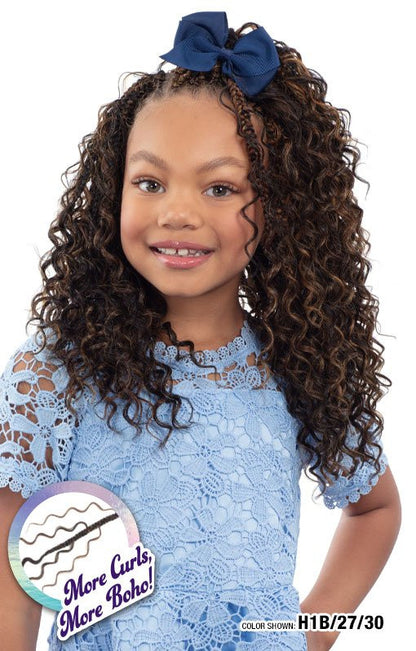 SHAKE N GO Synthetic Freetress Braid  Kids Deep Curl Boho Braids 10"