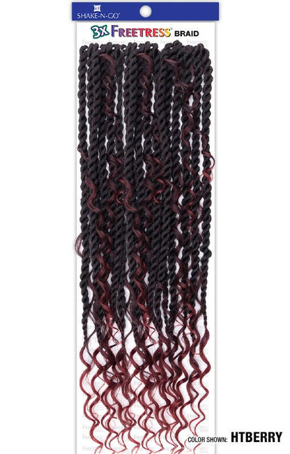 SHAKE N GO Freetress Synthetic Hair Pre-Looped Crochet Braids - 3X REBEL BOHO TWIST 22"