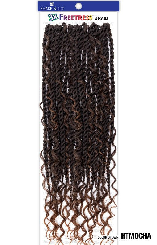 SHAKE N GO Freetress Synthetic Hair Pre-Looped Crochet Braids - 3X REBEL BOHO TWIST 22"