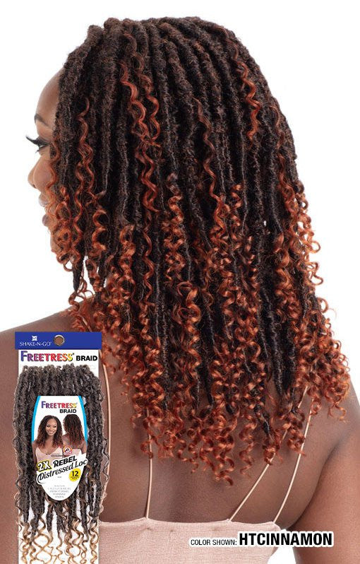 SHAKE N GO Freetress Braid Synthetic Crochet Hair - 2X Rebel Distressed Loc 12"