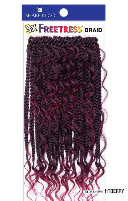 SHAKE N GO Freetress Synthetic Hair Pre-Looped Crochet Braids - 3X REBEL BOHO BRAID 12"