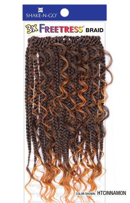 SHAKE N GO Freetress Synthetic Hair Pre-Looped Crochet Braids - 3X REBEL BOHO BRAID 12"