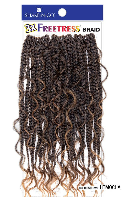 SHAKE N GO Freetress Synthetic Hair Pre-Looped Crochet Braids - 3X REBEL BOHO BRAID 12"
