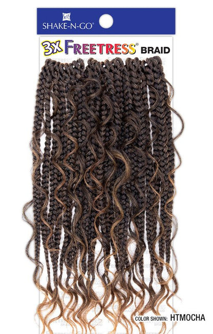 SHAKE N GO Freetress Synthetic Hair Pre-Looped Crochet Braids - 3X REBEL BOHO BRAID 12"
