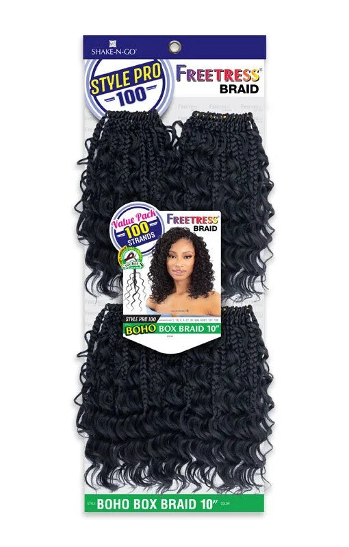 SHAKE N GO FreeTress Synthetic Hair Braids Style Pro 100 - BOHO BOX BRAID 10"
