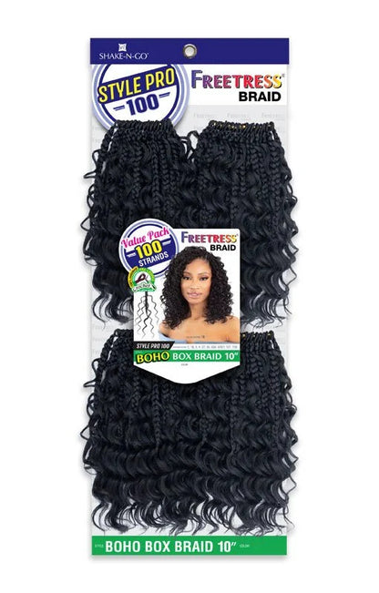 SHAKE N GO FreeTress Synthetic Hair Braids Style Pro 100 - BOHO BOX BRAID 10"