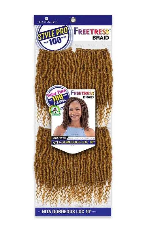 SHAKE N GO FreeTress Synthetic Hair Braids Style Pro 100 - NITA GORGEOUS LOC 10"