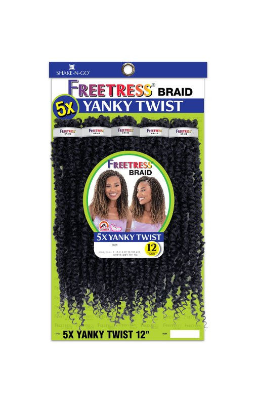 SHAKE N GO Freetress Crochet Braid Hair 5X Yanky Twist 12"
