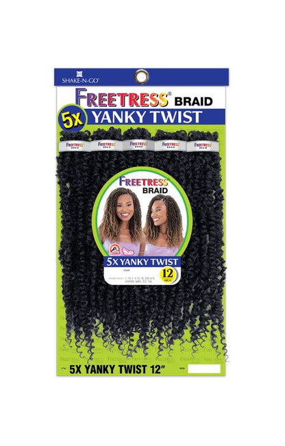SHAKE N GO Freetress Crochet Braid Hair 5X Yanky Twist 12"