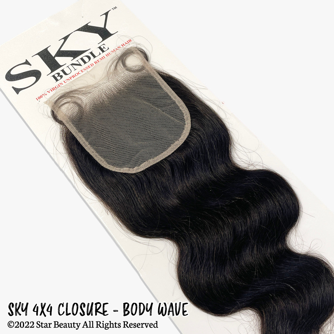 SKY 100% Virgin Human Hair 4x4 Closure - Body Wave (12"- 20")