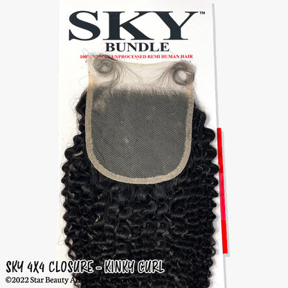 SKY 100% Virgin Human Hair 4x4 Closure - Kinky Curl (12"- 14")