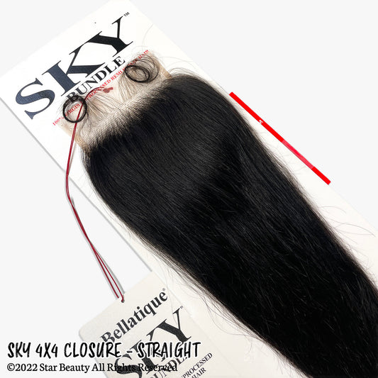 SKY 100% Virgin Human Hair 4x4 Closure - Straight (12"- 20")