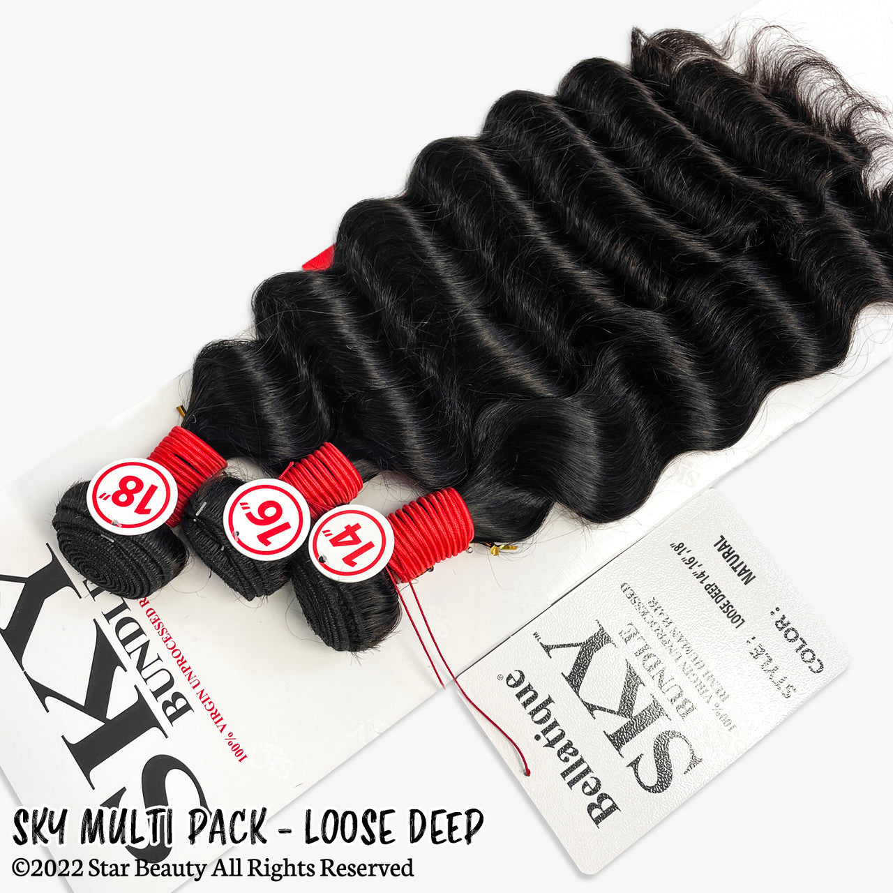 SKY 100% Virgin Human Hair Multi Pack - Loose Deep (10"- 24")