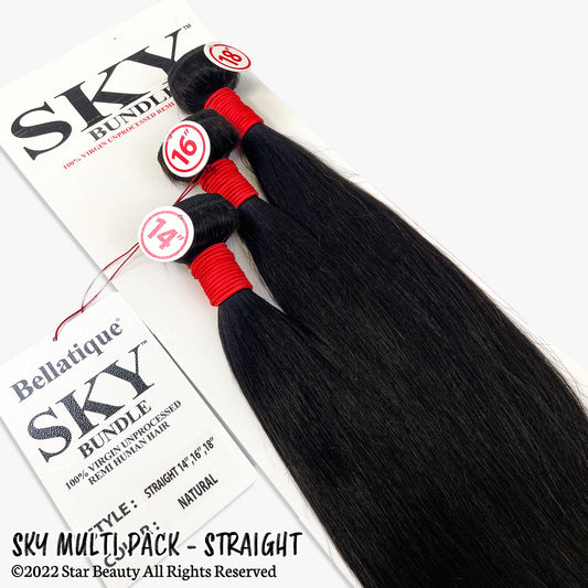 SKY 100% Virgin Human Hair Multi Pack - Straight (10"- 30")