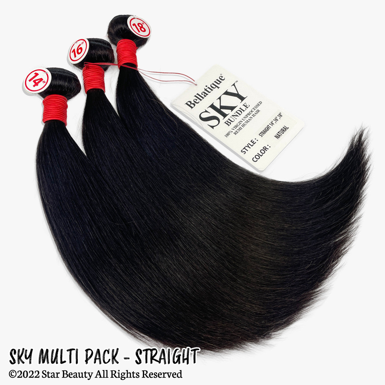 SKY 100% Virgin Human Hair Multi Pack - Straight (10"- 30")