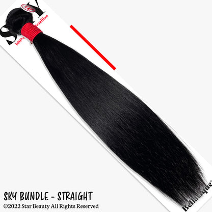 SKY 100% Virgin Human Hair Single Bundle - Straight [#Natural Brown] (10"- 30")