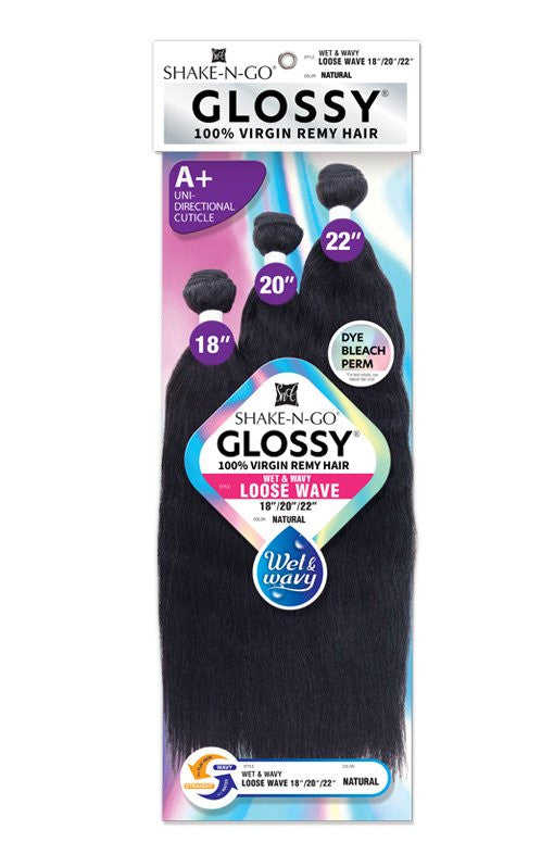 SHAKE N GO Glossy 100% Virgin Remy Hair Multi Pack - Wet & Wavy Loose Wave
