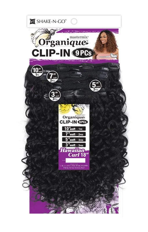 SHAKE N GO Organique Mastermix Synthetic Clip In Extension 9pcs - HAWAIIAN CURL 18"
