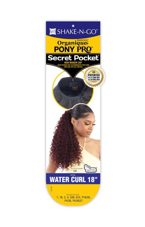 SHAKE N GO Organique Secret Pocket Pony pro - Water Curl 18"