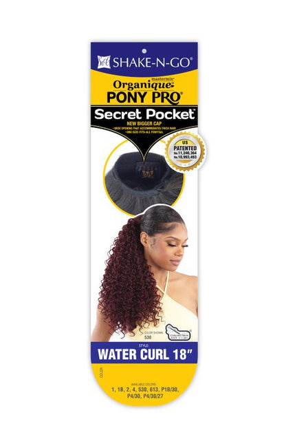 SHAKE N GO Organique Secret Pocket Pony pro - Water Curl 18"