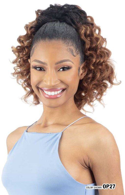SHAKE N GO Synthetic Natural Me Drawstring Ponytail - Natural Deep Curl