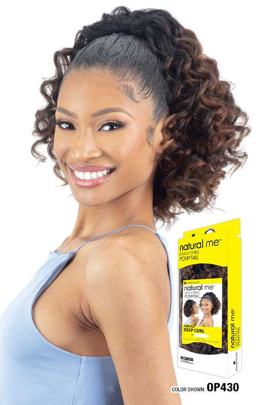SHAKE N GO Synthetic Natural Me Drawstring Ponytail - Natural Deep Curl