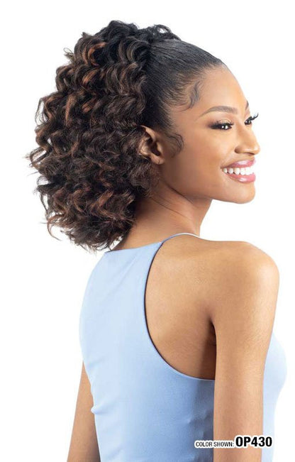 SHAKE N GO Synthetic Natural Me Drawstring Ponytail - Natural Deep Curl
