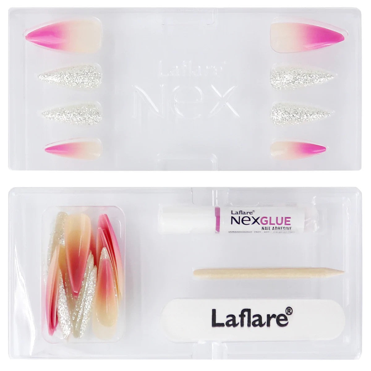 Laflare NEX 28 Premium 3D Nails - Stiletto Long
