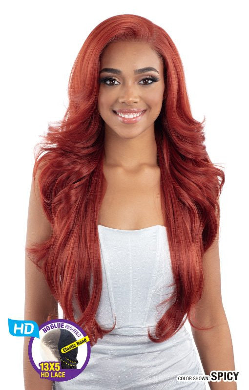 SHAKE N GO Synthetic Snatched Glueless 13x6 HD Lace Frontal Wig - Odelia