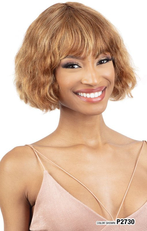 SHAKE N GO Golden 100% Human Hair Full Wig - CYNTHIA