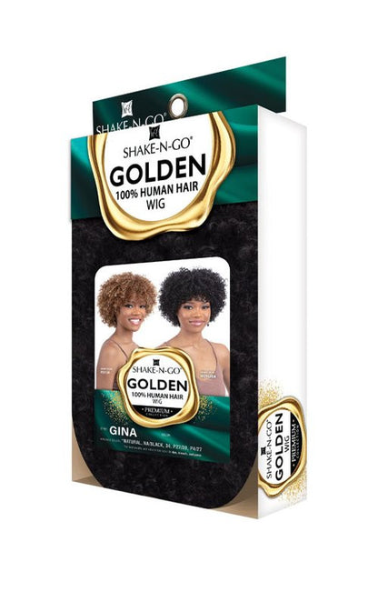 SHAKE N GO Golden 100% Human Hair Full Wig - GINA