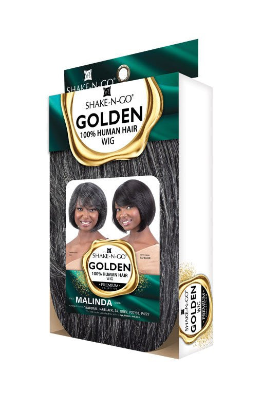SHAKE N GO Golden 100% Human Hair Full Wig - MALINDA