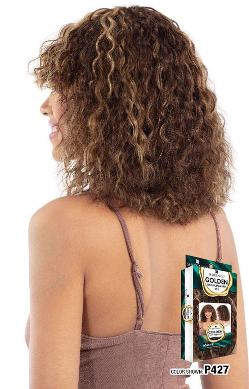 SHAKE N GO Golden 100% Human Hair Full Wig - MAEVE