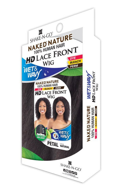 SHAKE N GO Naked Nature 100% Human Hair Wet & Wavy Lace Part Wig - PETAL