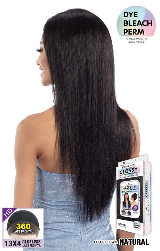 SHAKE N GO Synthetic Glueless HD Lace Front Wig - Glossy (Straight 24")