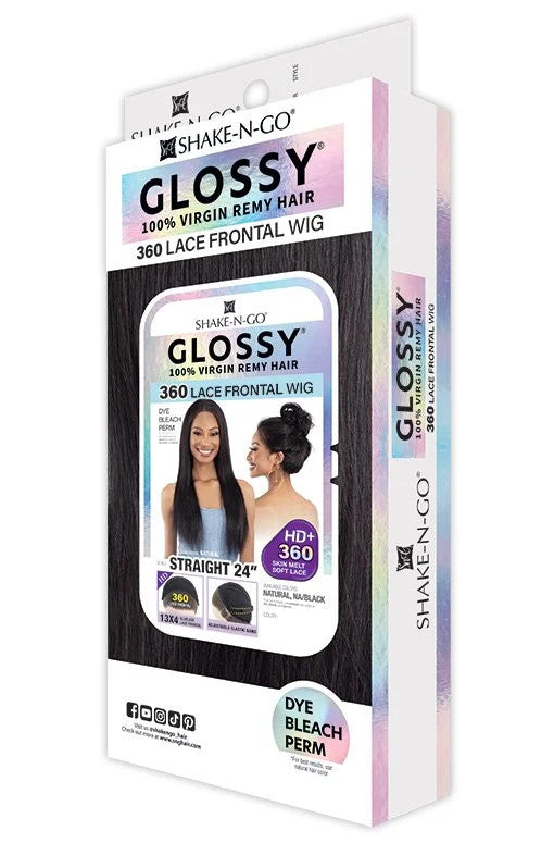 SHAKE N GO Synthetic Glueless HD Lace Front Wig - Glossy (Straight 24")