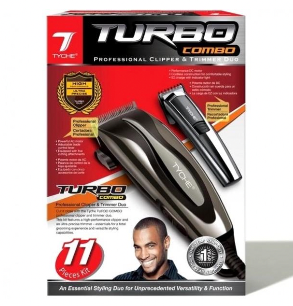 TYCHE Turbo Professional Hair Clipper & Trimmer Duo 11PC Kit